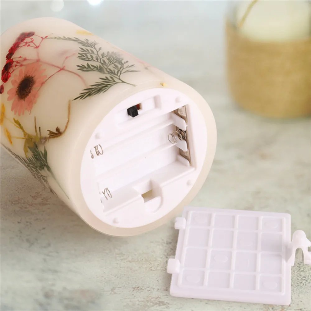 3pcs LED Electronic Candle Set Flameless Dried Flower Candle with Remote Control Night Light For Holiday Party Wedding Decor 3pcs LED Electronic Candle Set Flameless Dried Flower Candle with Remote Control Night Light For Holiday Party Wedding Decor