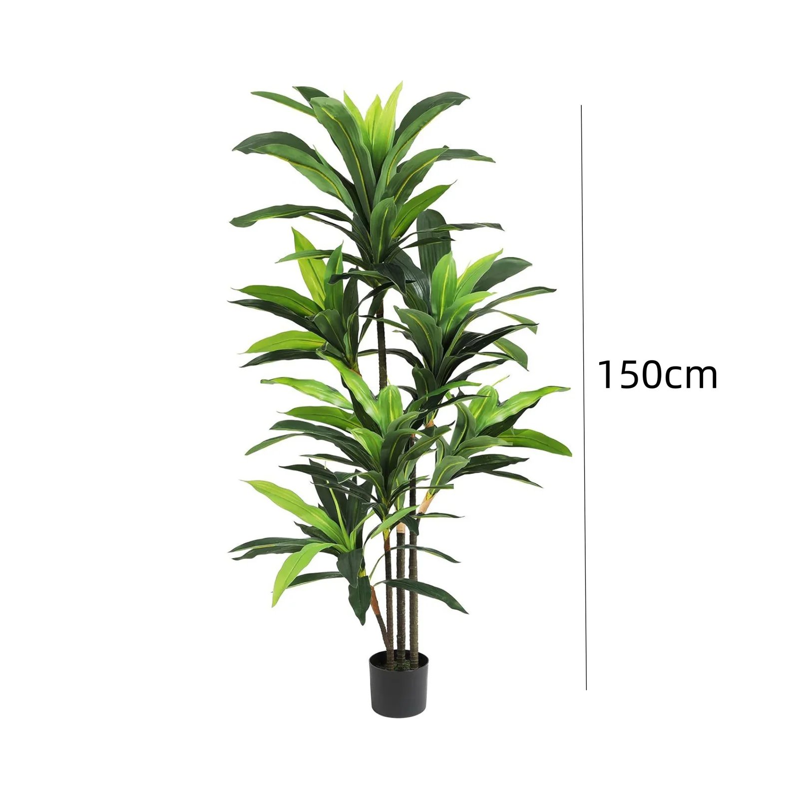 Artificial Dracaena Plant Indoor, 120cm/150cm Tall Decorative Fake Tree In Pot With Adjustable Branches And Leaves