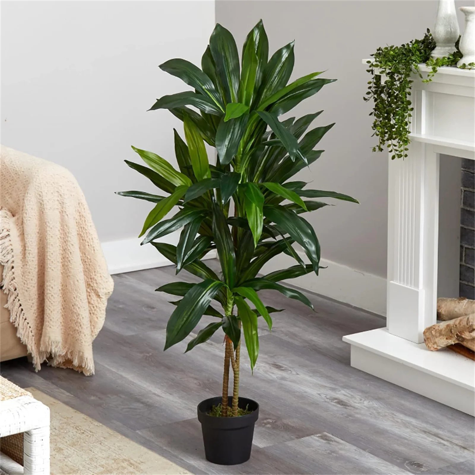 Artificial Dracaena Plant Indoor, 120cm/150cm Tall Decorative Fake Tree In Pot With Adjustable Branches And Leaves