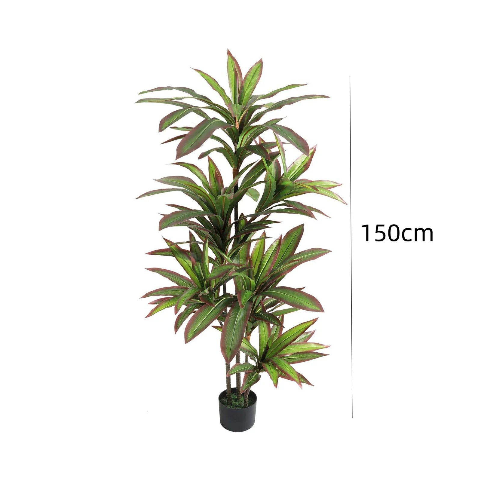 Artificial Dracaena Plant Indoor, 120cm/150cm Tall Decorative Fake Tree In Pot With Adjustable Branches And Leaves