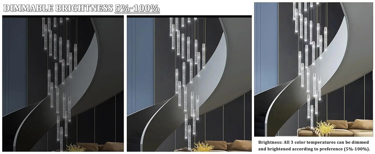 13 Foot High Ceiling Chandelier for Entryway Modern Crystal Lights for Living Room Foyer Flush Mount Sloping