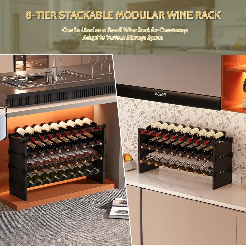 Wine Rack Freestanding Floor,Bamboo 8-Tier 69 Wine Bottle Holder Racks Countertop Cabinet Display,Wooden Wine Shelves