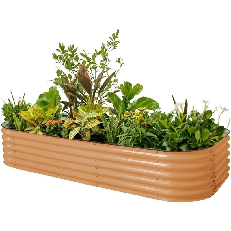 Raised Garden Bed Kit 17 Inch High 10-in-1 Modular Metal Planter Boxes for Growing Vegetables Flowers Herbs Terracotta Simple Raised Garden Bed Kit 17 Inch High 10-in-1 Modular Metal Planter Boxes for Growing Vegetables Flowers Herbs Terracotta Simple