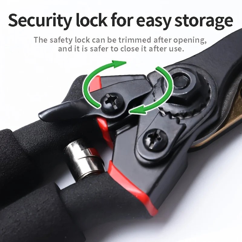 Heavy-Duty Sk5 Steel Garden Pruning Shears - Durable Alloy Fruit Tree & Thick Branch Trimming Scissors For Home Gardening