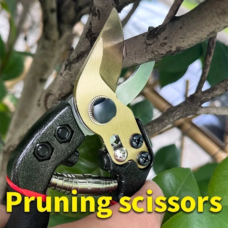 Heavy-Duty Sk5 Steel Garden Pruning Shears - Durable Alloy Fruit Tree & Thick Branch Trimming Scissors For Home Gardening