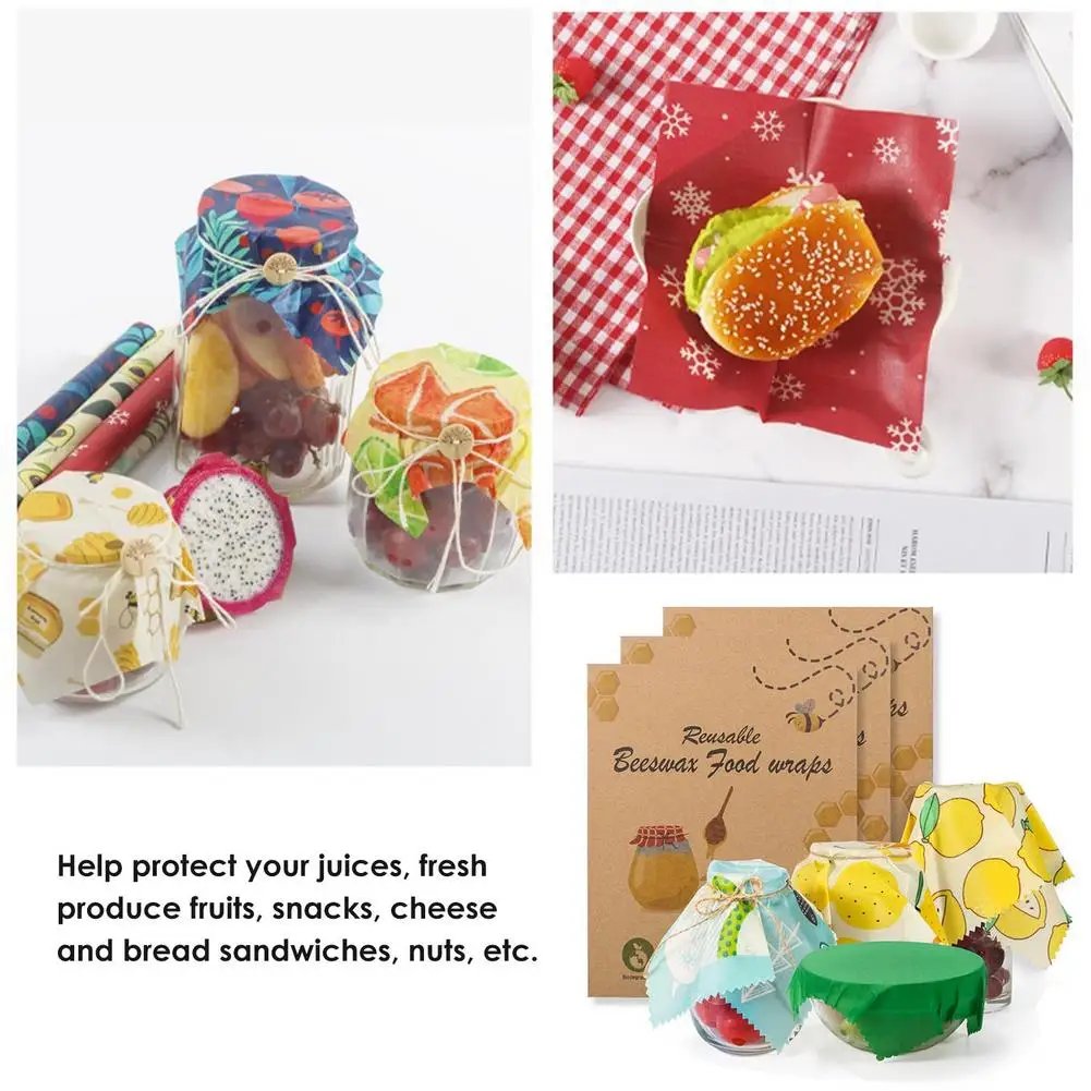 Beeswax Wrap Eco Friendly Kitchen Wrap Replacement Organic Natural Bees Wax Reusable Mixed Pattern Beeswax Food Wraps Bowl Cover Beeswax Wrap Eco Friendly Kitchen Wrap Replacement Organic Natural Bees Wax Reusable Mixed Pattern Beeswax Food Wraps Bowl Cover