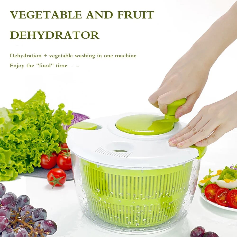 HOT Newest Hot Wash And Spin-Dry Salad Spinner Large DryerFGood Vegetable New Bowls Green Vegetable Dehydrator