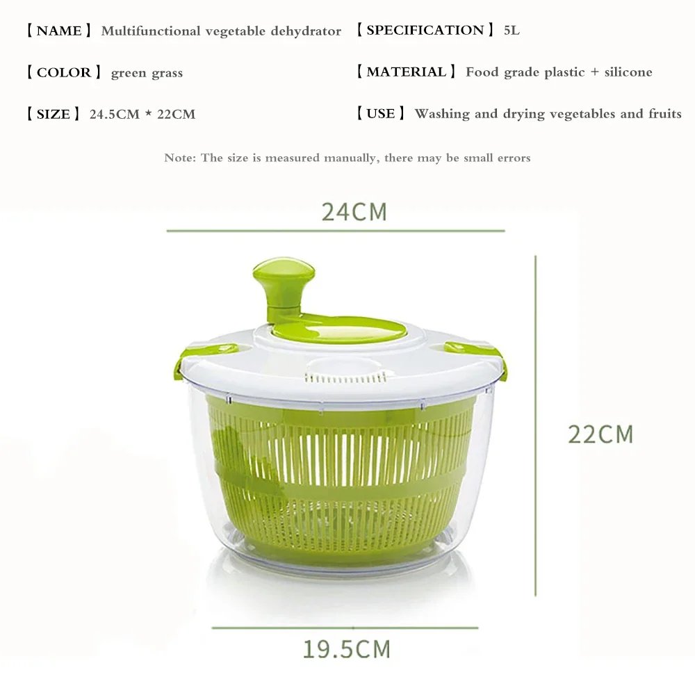 HOT Newest Hot Wash And Spin-Dry Salad Spinner Large DryerFGood Vegetable New Bowls Green Vegetable Dehydrator