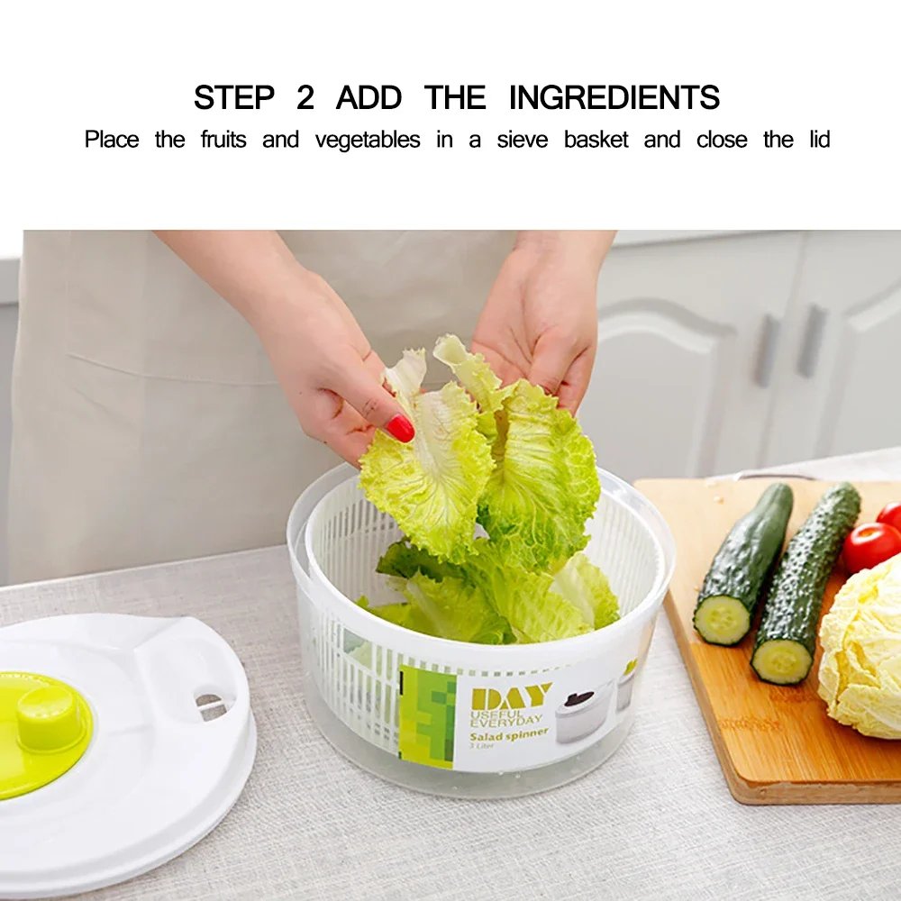 HOT Newest Hot Wash And Spin-Dry Salad Spinner Large DryerFGood Vegetable New Bowls Green Vegetable Dehydrator