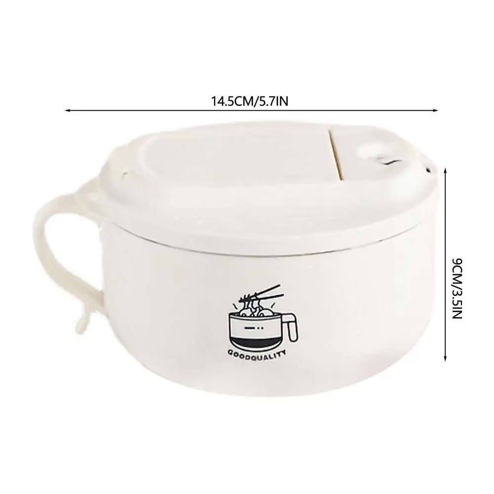 304 stainless steel instant noodle bowl student dormitory Ramen cup lunch box with Lid and folding tableware kitchen accessories