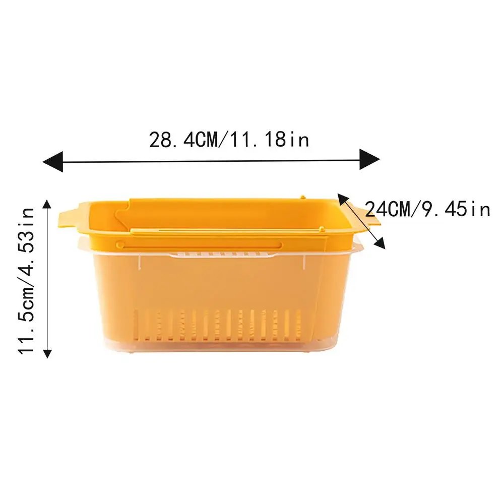 Basket Colander For Kitchen Extendable Kitchen Colander Basket Washing Vegetables Dry Dishes Drainer Basket Double-Layer Kitchen