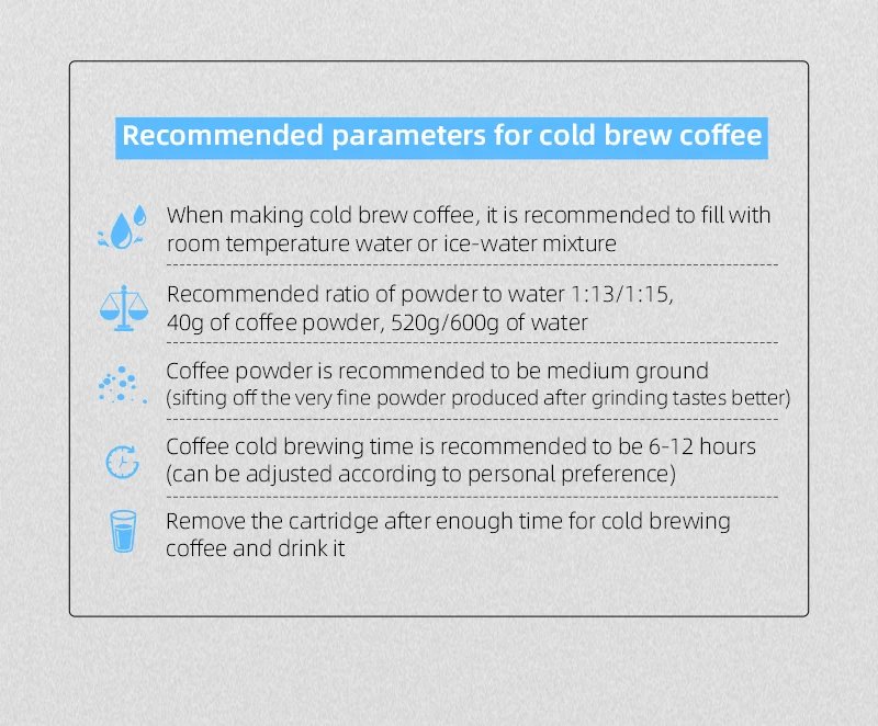 MHW-3BOMBER Cold Brew Coffee Maker Ice 600ml Cold Coffee Brewer Portable Coffee Pot Detachable Filter Element Home Camping Tools