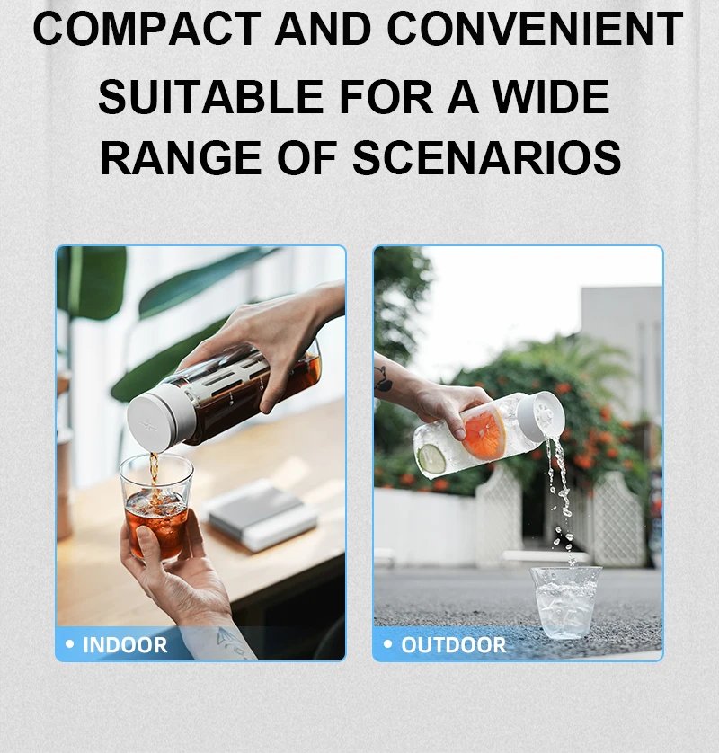 MHW-3BOMBER Cold Brew Coffee Maker Ice 600ml Cold Coffee Brewer Portable Coffee Pot Detachable Filter Element Home Camping Tools