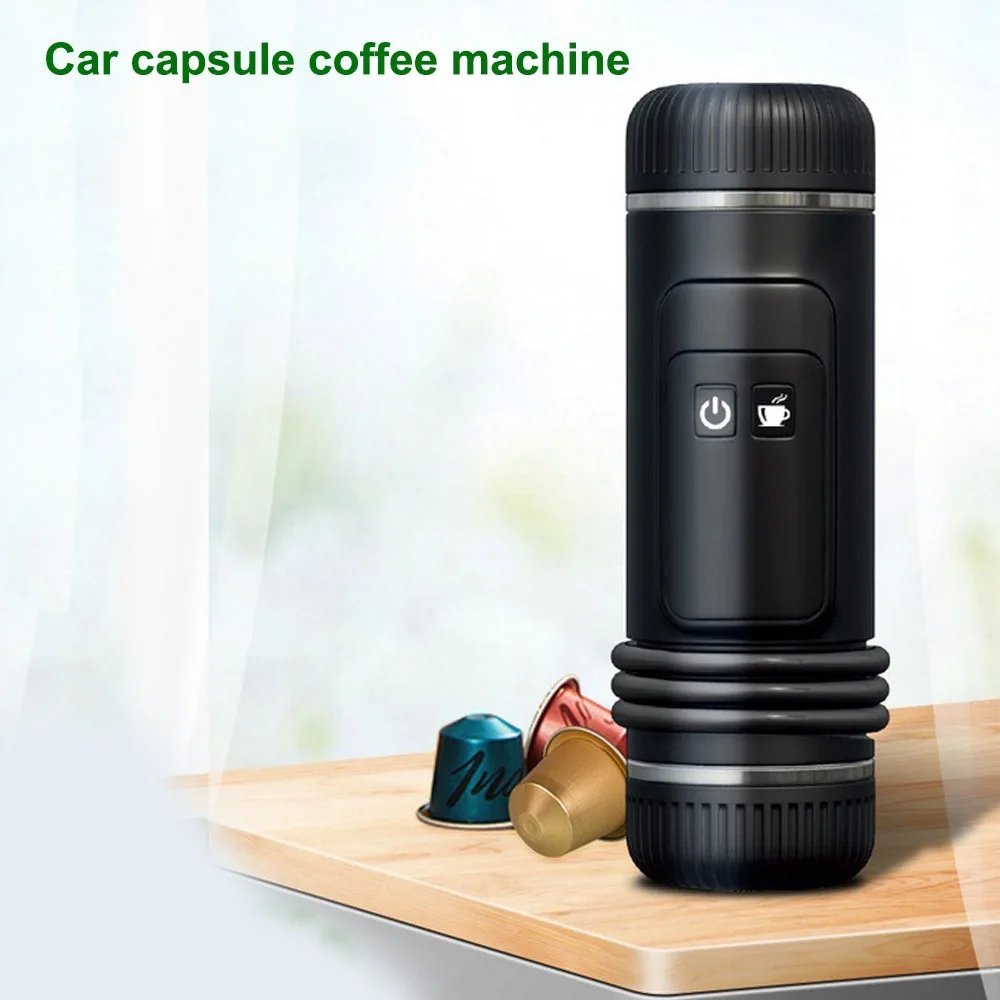 Portable Coffee Maker Heating Rechargeable 12V Car Coffee Capsules Coffee Cold Brew Espresso Maker  Travel Camping Hiking