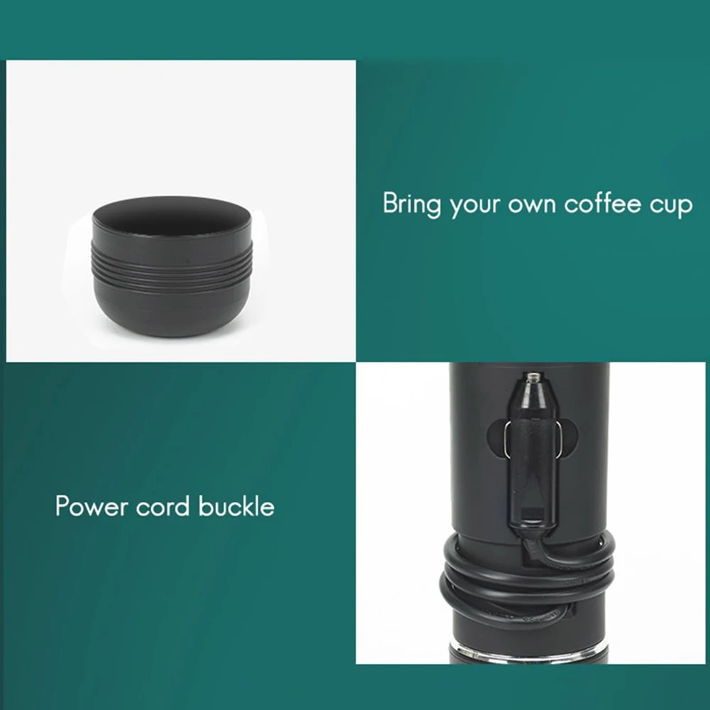 Portable Coffee Maker Heating Rechargeable 12V Car Coffee Capsules Coffee Cold Brew Espresso Maker  Travel Camping Hiking