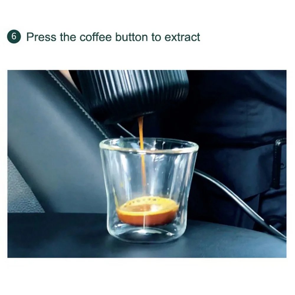 Portable Coffee Maker Heating Rechargeable 12V Car Coffee Capsules Coffee Cold Brew Espresso Maker  Travel Camping Hiking