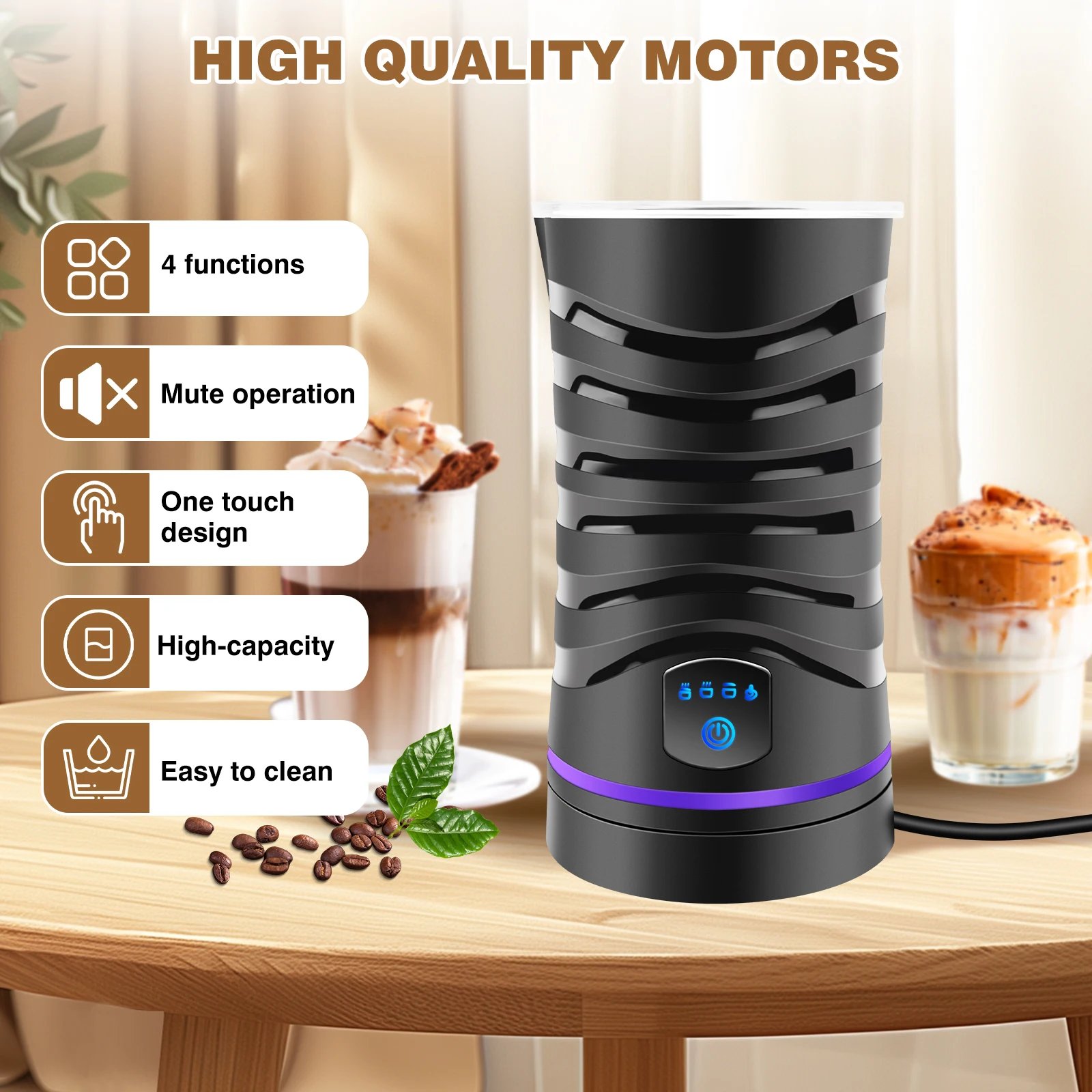 BRIEFNESS 4 in 1 Electric Milk Frother Multifunctional Milk Frother Cappuccino Latte Milk Frother Stainless Steel Milk Frother BRIEFNESS 4 in 1 Electric Milk Frother Multifunctional Milk Frother Cappuccino Latte Milk Frother Stainless Steel Milk Frother