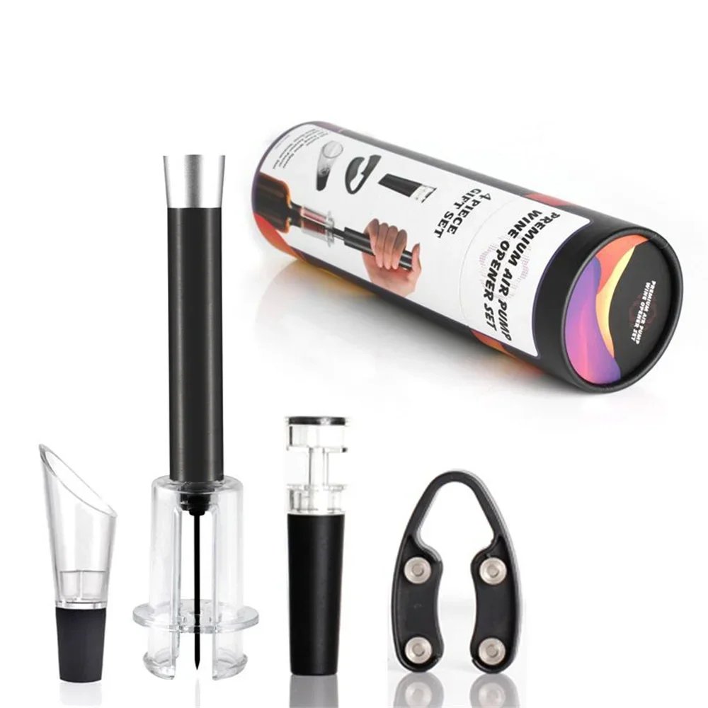 Wine Bottle Opener Air Pump Corkscrew Air Pressure Vacuum Red Wine Corkscrew Pin Type Corkscrew Tool Wine Cork Cap Opener Set