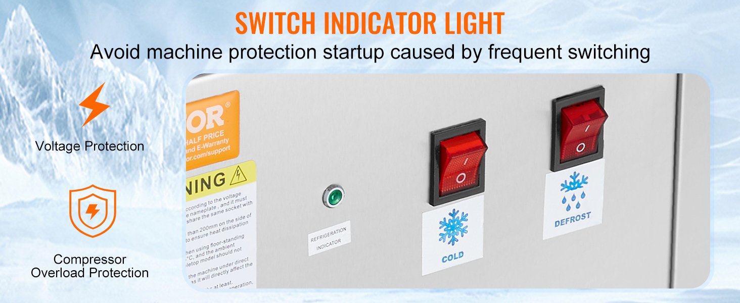 VEVOR Fried Ice Cream Roll Machin Stainless Steel Rolled Ice Cream Maker with Compressor for Making Ice Cream Frozen Yogurt, Ice