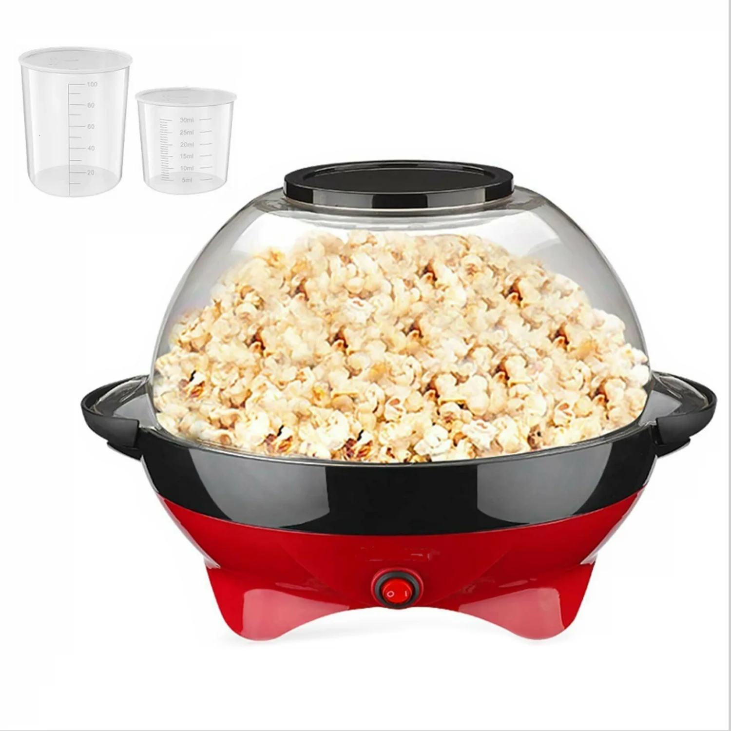 Popcorn Machine, 6QT Popcorn Maker, 800W Electric Stirring Popcorn Popper with Quick-Heat Technology,Removable Non-Stick