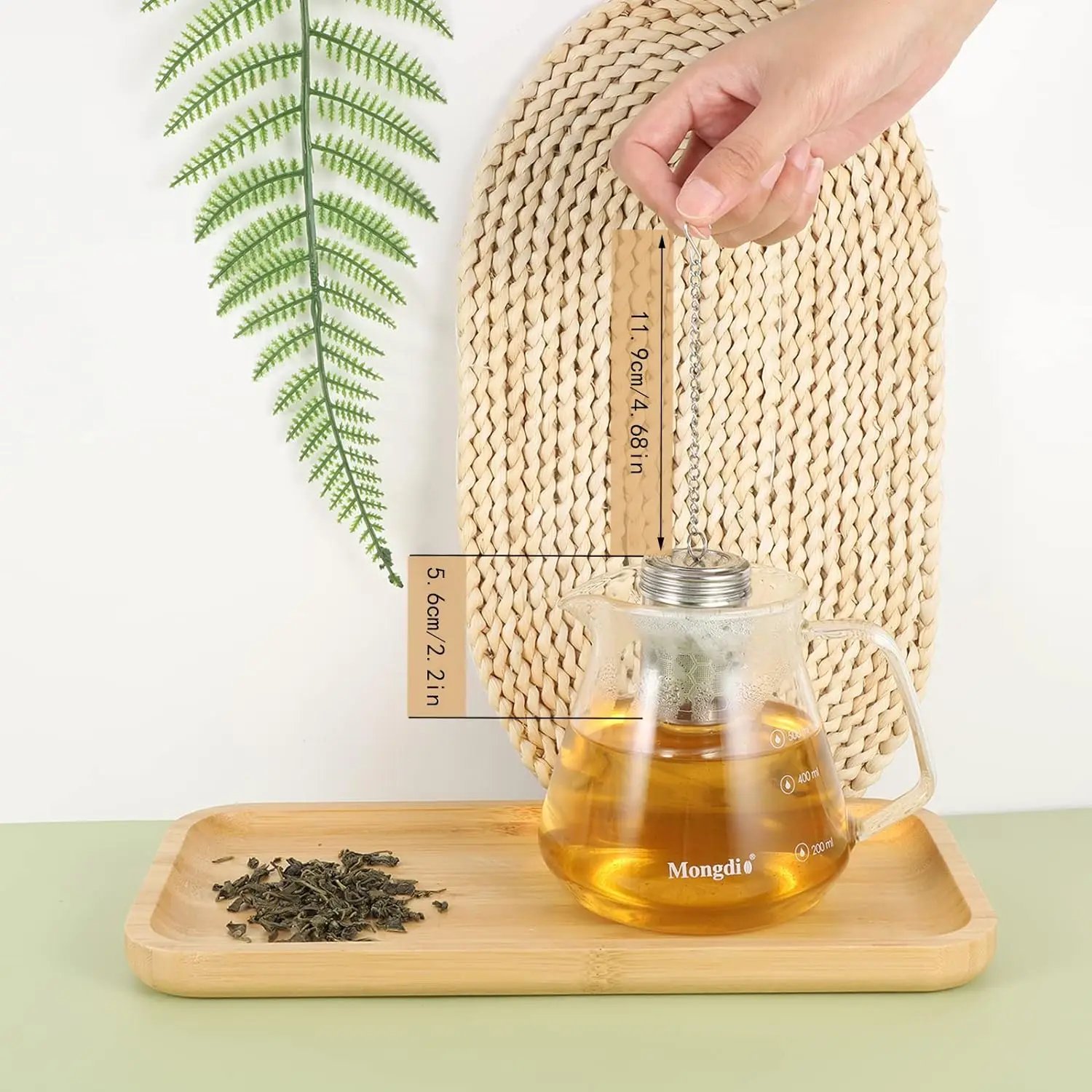 304 Stainless Steel Tea Strainers Set: Extra Fine Mesh Tea Infuser for Loose Leaf Tea - Updated Slim Threaded Lid for Black Tea