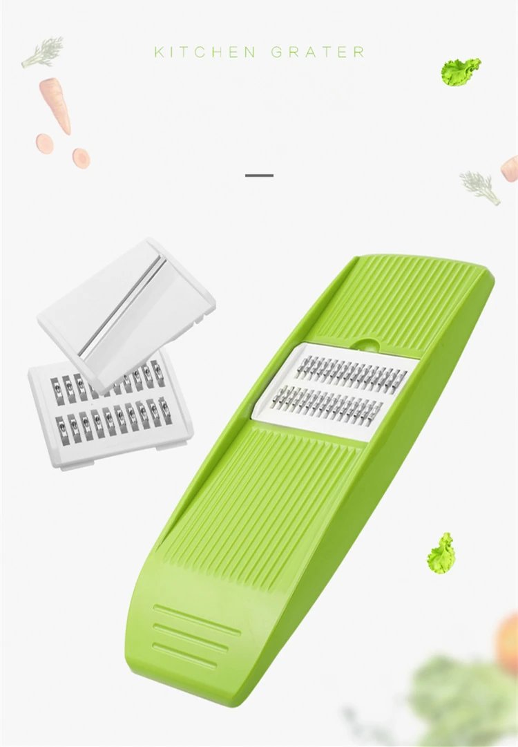 LMETJMA Mandoline Slicer Stainless Steel Vegetable Slicer with 3 Blades Julienne Slicer Cutter for Potato Carrot KC0083