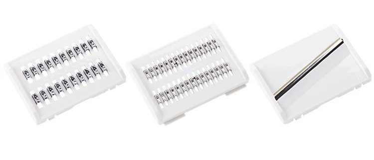 LMETJMA Mandoline Slicer Stainless Steel Vegetable Slicer with 3 Blades Julienne Slicer Cutter for Potato Carrot KC0083