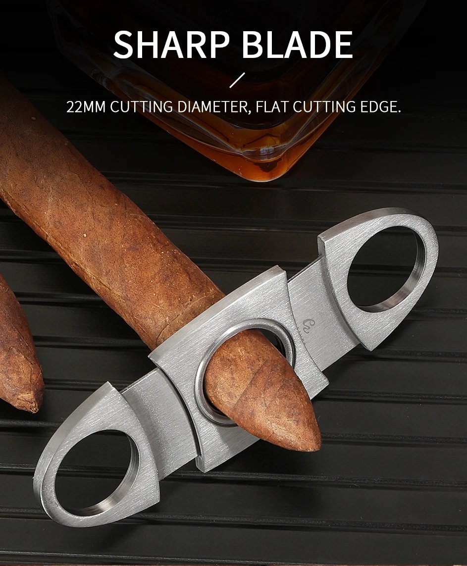GALINER Tobacco Cutting Guillotine Cigar Cutter Knife Metal Scissors Cigar Accessories Stainless Steel Cut