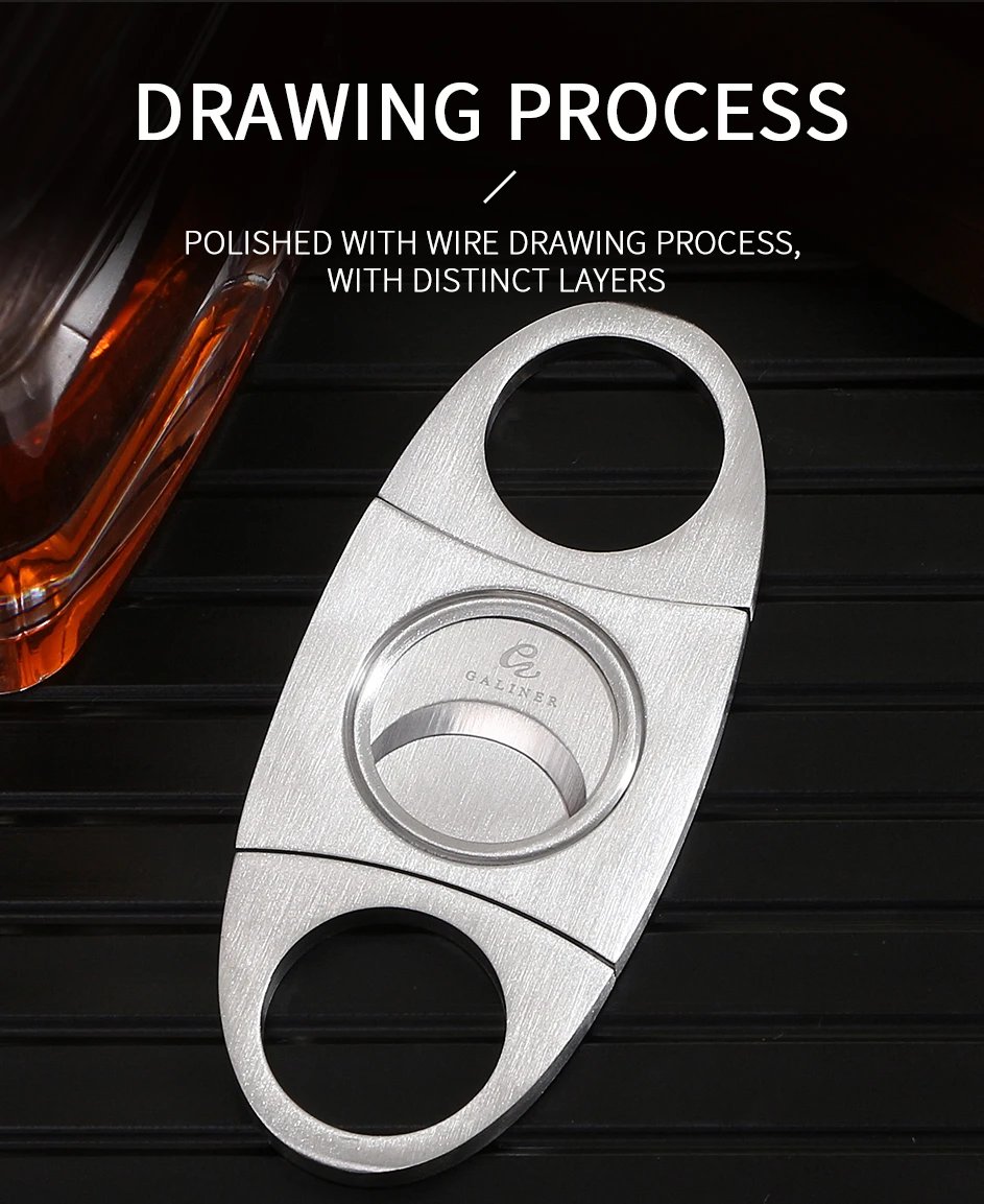 GALINER Tobacco Cutting Guillotine Cigar Cutter Knife Metal Scissors Cigar Accessories Stainless Steel Cut