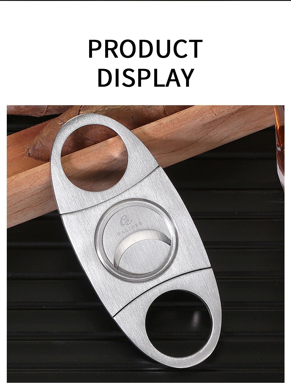 GALINER Tobacco Cutting Guillotine Cigar Cutter Knife Metal Scissors Cigar Accessories Stainless Steel Cut