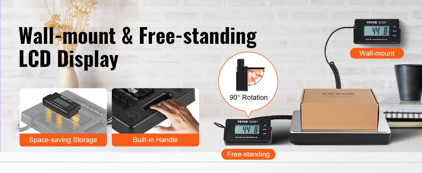 VEVOR 440lbs Digital Shipping Scale with Timer Tare Function HD LCD Screen Portable Package Postal Scale for Home Post Office VEVOR 440lbs Digital Shipping Scale with Timer Tare Function HD LCD Screen Portable Package Postal Scale for Home Post Office