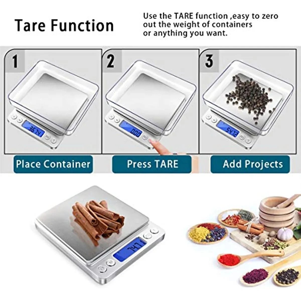 Digital Kitchen Scale 500g/ 0.01g Small Jewelry Scale Food Scales Digital Weight Gram and Oz Digital Gram Scale with LCD/ Tare Digital Kitchen Scale 500g/ 0.01g Small Jewelry Scale Food Scales Digital Weight Gram and Oz Digital Gram Scale with LCD/ Tare