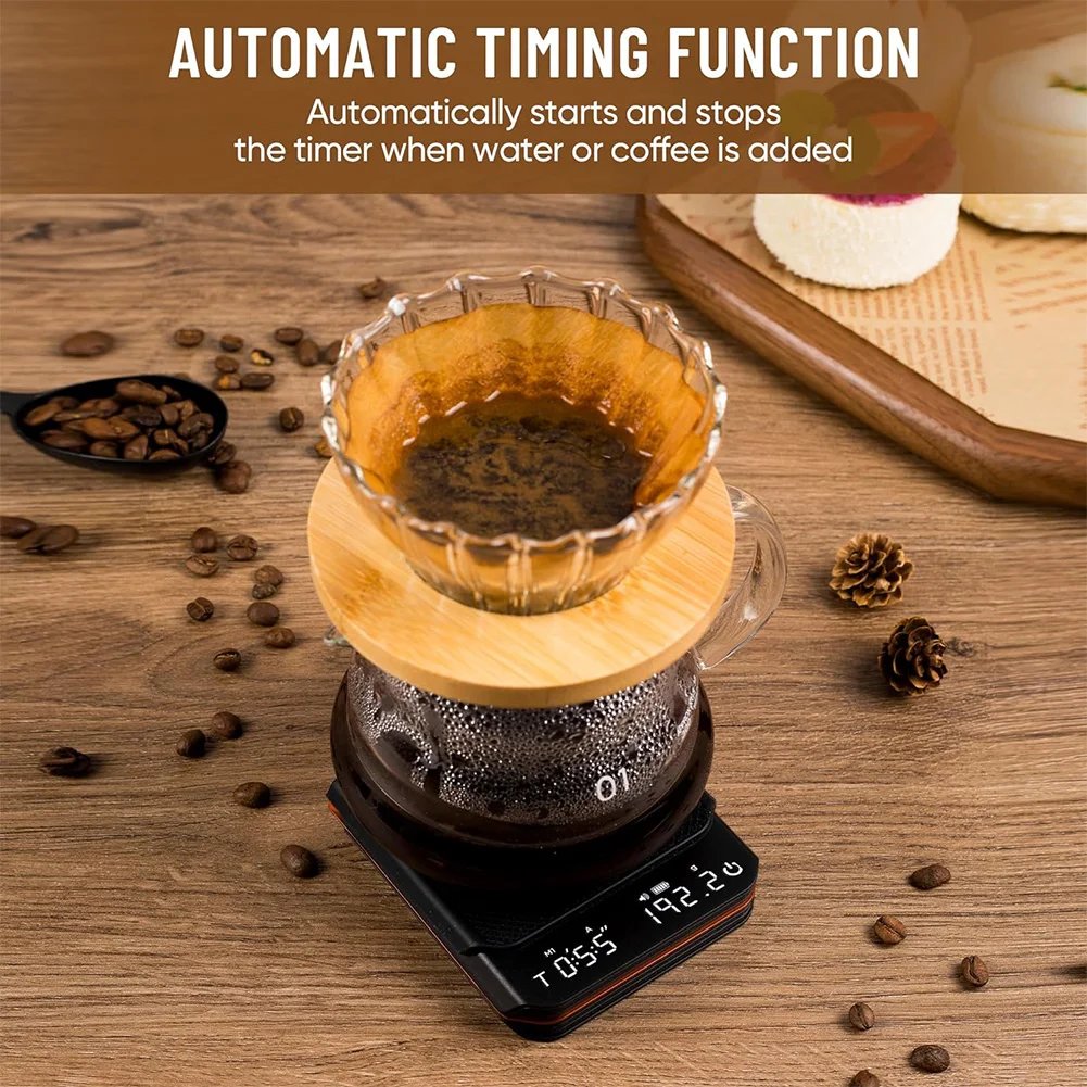 Electronic Coffee Scale with Timer LED Display Mini Coffee Scale High Precision Kitchen Scale for Espresso and Pour Over Coffee