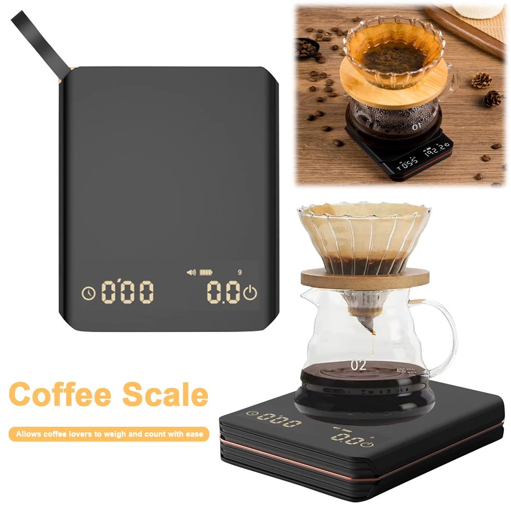 Electronic Coffee Scale with Timer LED Display Mini Coffee Scale High Precision Kitchen Scale for Espresso and Pour Over Coffee