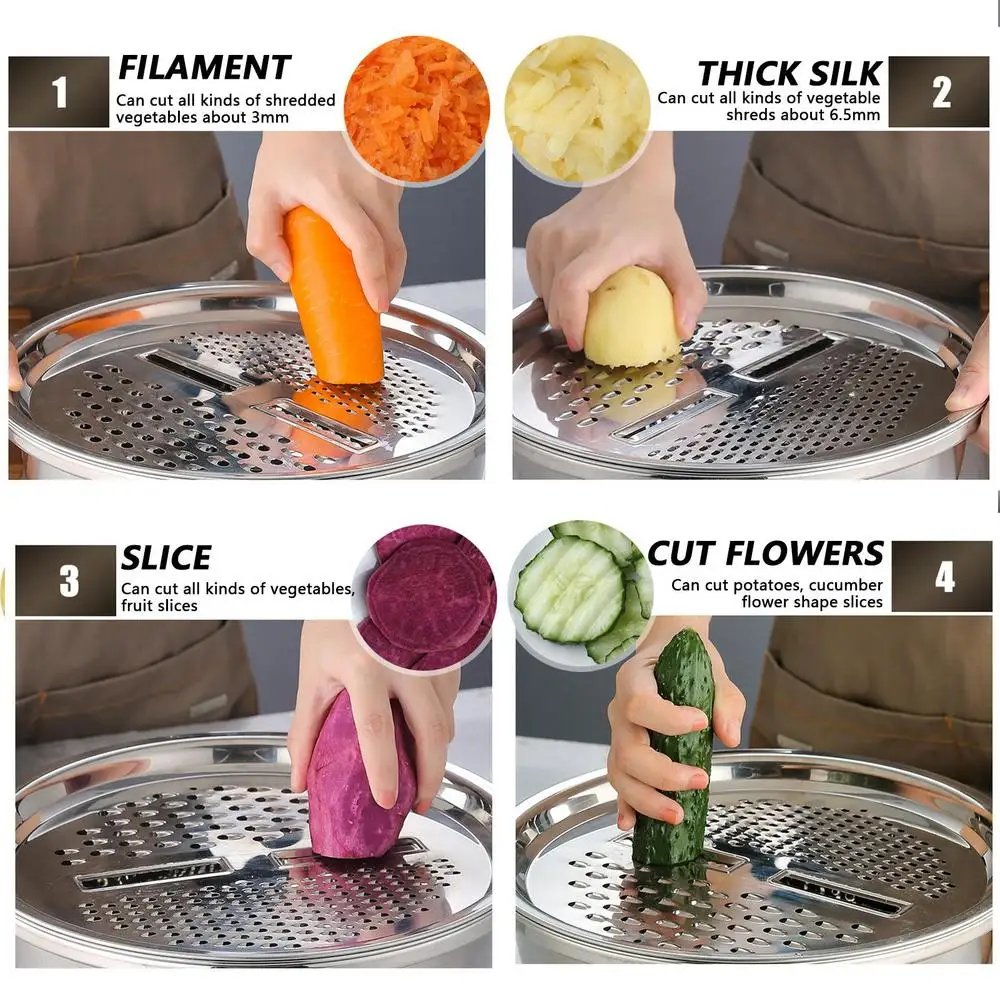 Colander Strainer Set, Salad Spinner Fruit Vegetable Rice Washing Strainer Basket Bowl, Rice Rinser Food Graters with Container