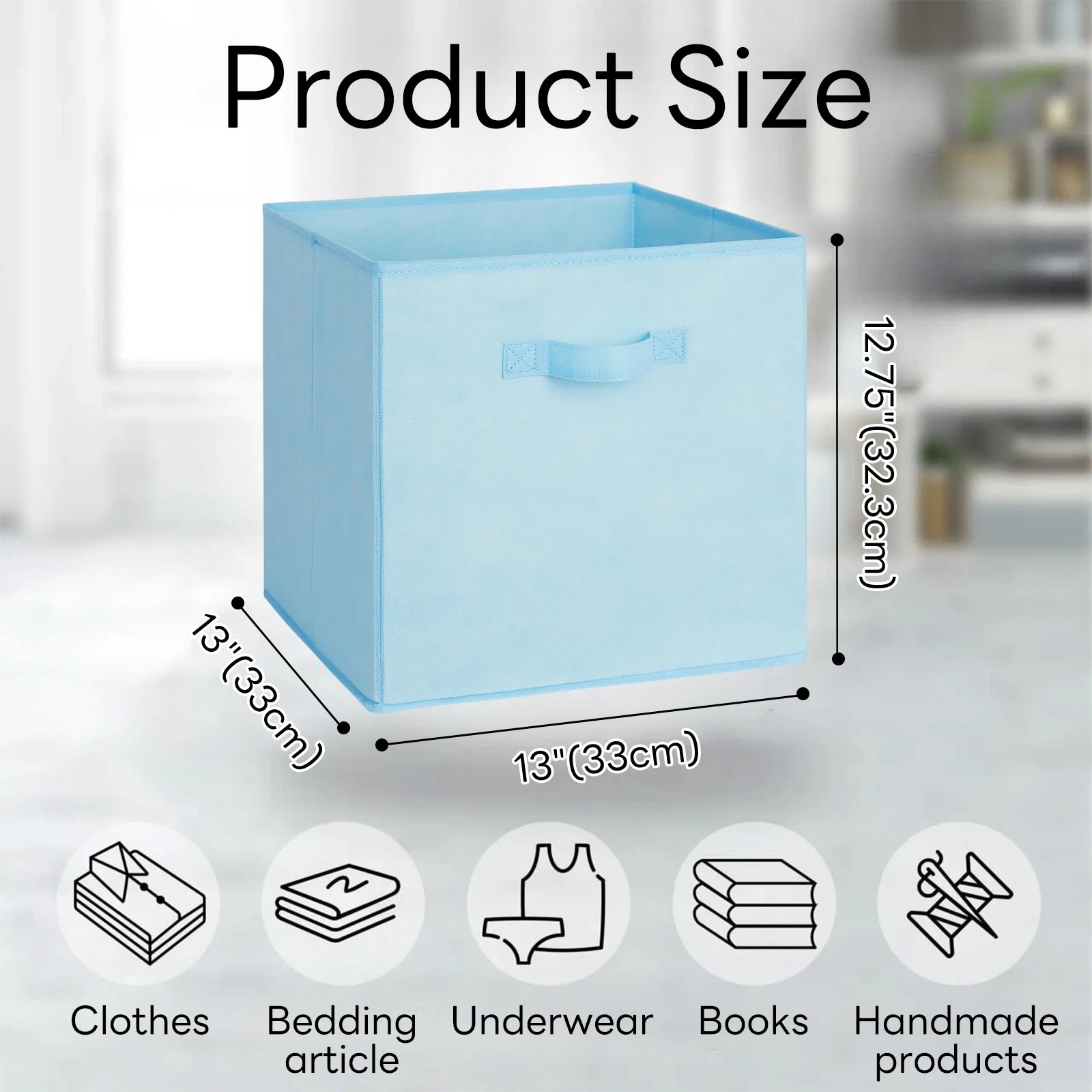 Fabric Storage Cubes,Toy Bin,Colored Storage Cube Organizer Bins,Collapsible Storage Baskets for Clothes,Books,Toys,6-Pack