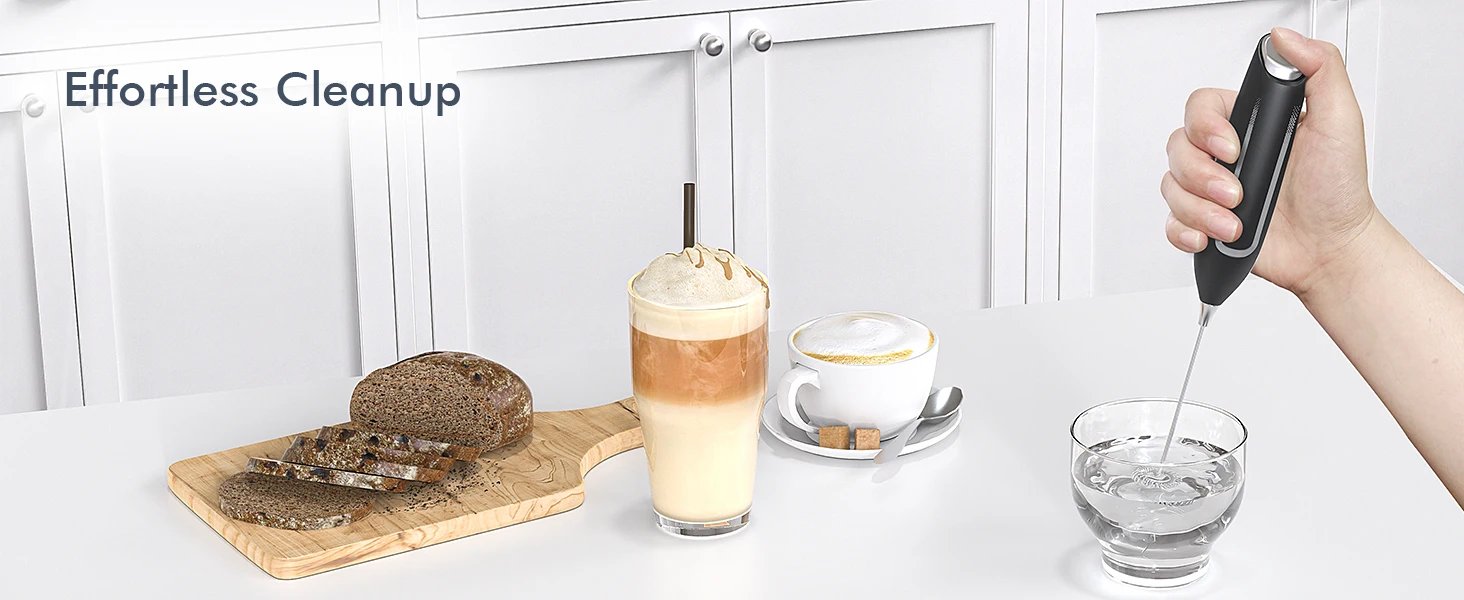 Milk Frother Handheld Electric Foam Maker Frother Wand, Whisk Drink Mixer & Foamer for Coffee Latte Matcha Hot Chocolate