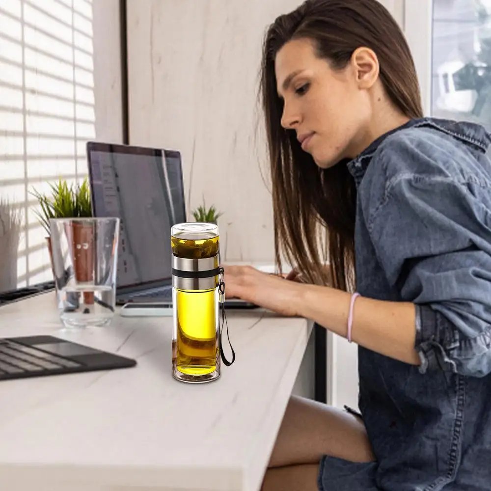 Glass Tea Infuser Bottle Tea Water Separation Cup Leak-Proof Travel Mug Portable Infuser Water Bottle High Temperature Tea Cup Glass Tea Infuser Bottle Tea Water Separation Cup Leak-Proof Travel Mug Portable Infuser Water Bottle High Temperature Tea Cup