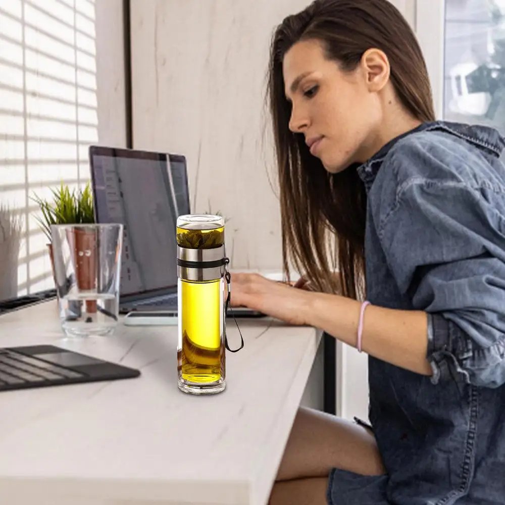 Glass Tea Infuser Bottle Tea Water Separation Cup Leak-Proof Travel Mug Portable Infuser Water Bottle High Temperature Tea Cup Glass Tea Infuser Bottle Tea Water Separation Cup Leak-Proof Travel Mug Portable Infuser Water Bottle High Temperature Tea Cup