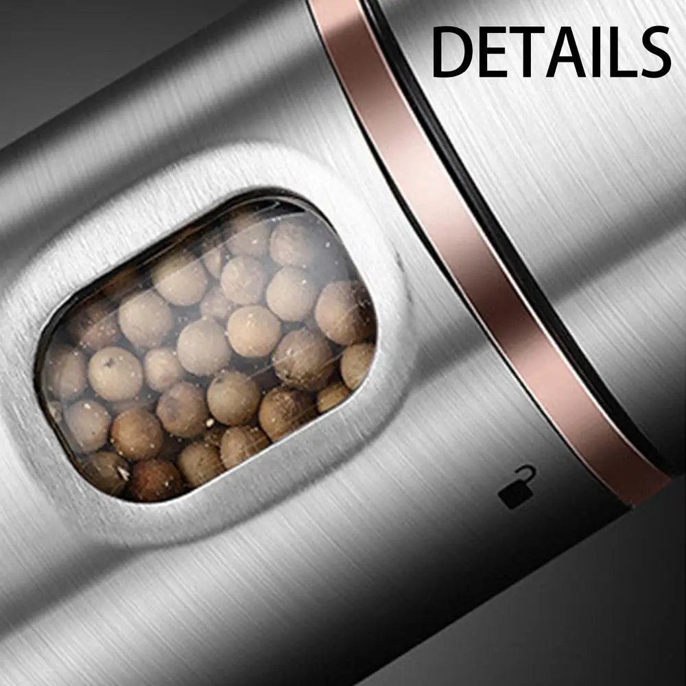 Electric Salt and Pepper Grinder Battery Powered Kitchen Gadget Grinding Bottle with Adjustable Coarseness for Rock Salt Pepper Electric Salt and Pepper Grinder Battery Powered Kitchen Gadget Grinding Bottle with Adjustable Coarseness for Rock Salt Pepper