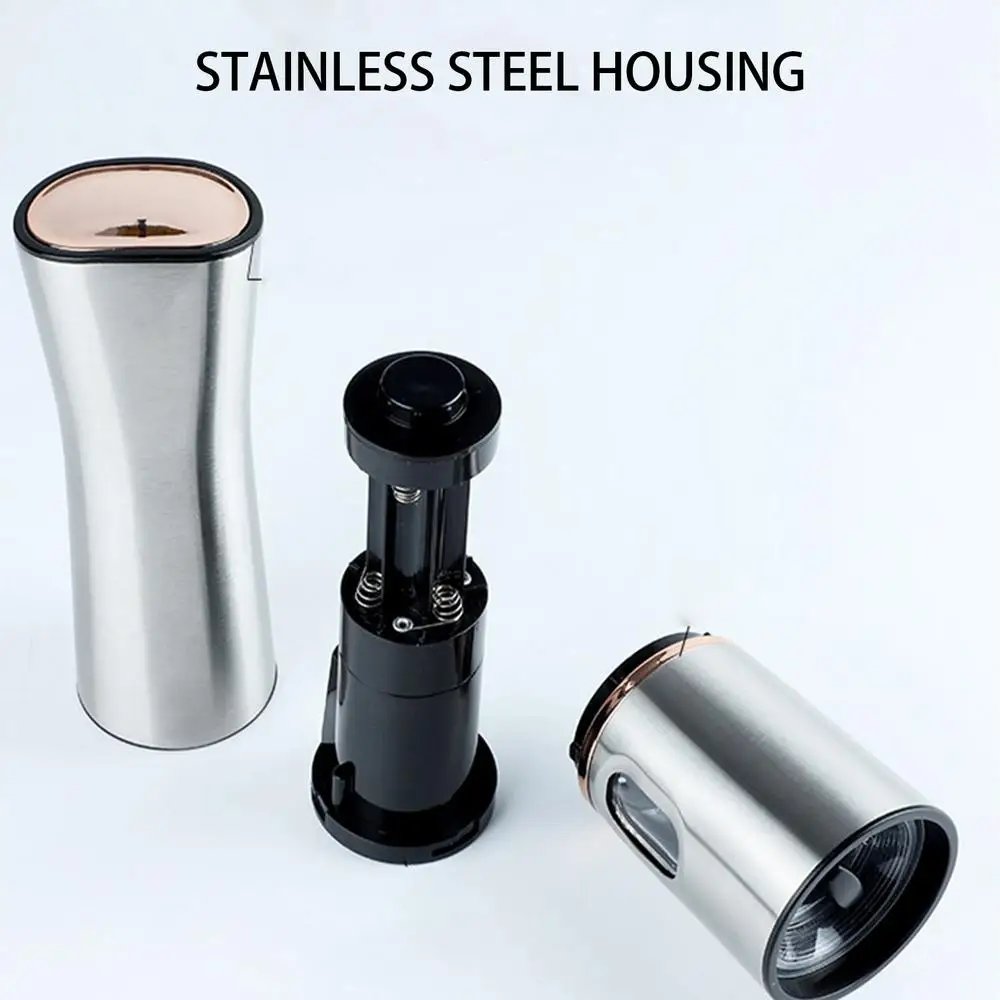 Electric Salt and Pepper Grinder Battery Powered Kitchen Gadget Grinding Bottle with Adjustable Coarseness for Rock Salt Pepper Electric Salt and Pepper Grinder Battery Powered Kitchen Gadget Grinding Bottle with Adjustable Coarseness for Rock Salt Pepper