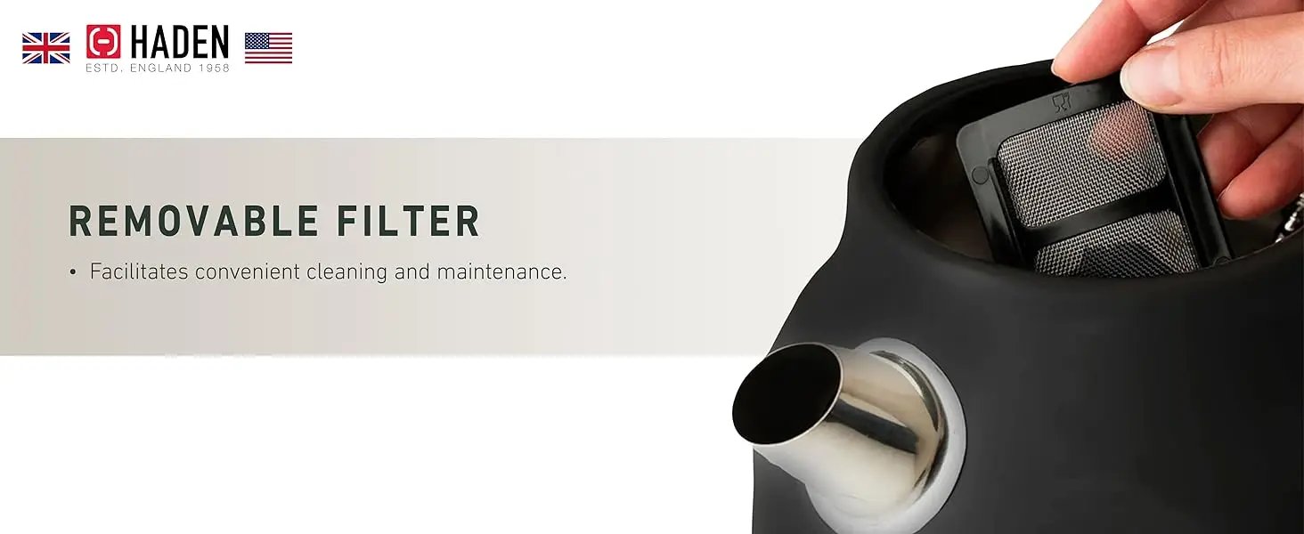 Haden Dorset 1.7 Liter Stainless Steel Electric Kettle, Hot Water Kettle with 360-Degree Base and Auto Shutoff, Black & Copper