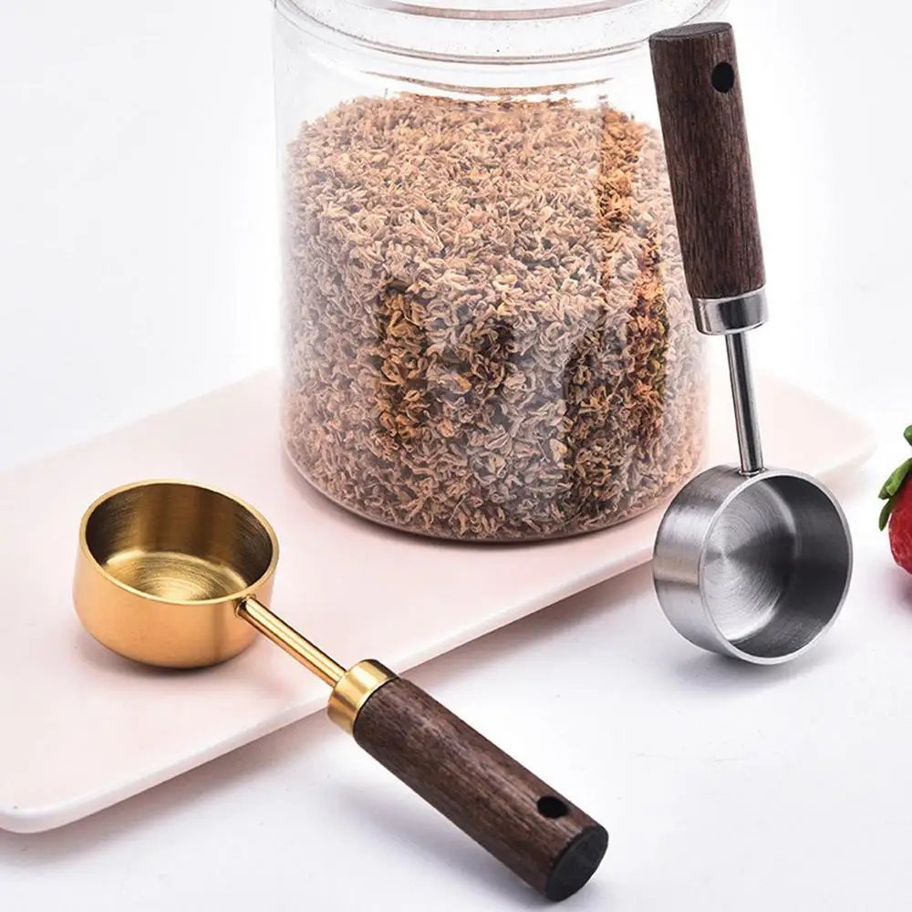15ml Stainless Steel Measure Spoon Flat Bottom Hangable Measuring Cup Rustproof with Wood Handle Kitchen Coffee Measure Tools 15ml Stainless Steel Measure Spoon Flat Bottom Hangable Measuring Cup Rustproof with Wood Handle Kitchen Coffee Measure Tools