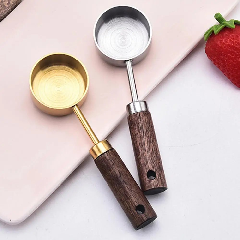 15ml Stainless Steel Measure Spoon Flat Bottom Hangable Measuring Cup Rustproof with Wood Handle Kitchen Coffee Measure Tools 15ml Stainless Steel Measure Spoon Flat Bottom Hangable Measuring Cup Rustproof with Wood Handle Kitchen Coffee Measure Tools