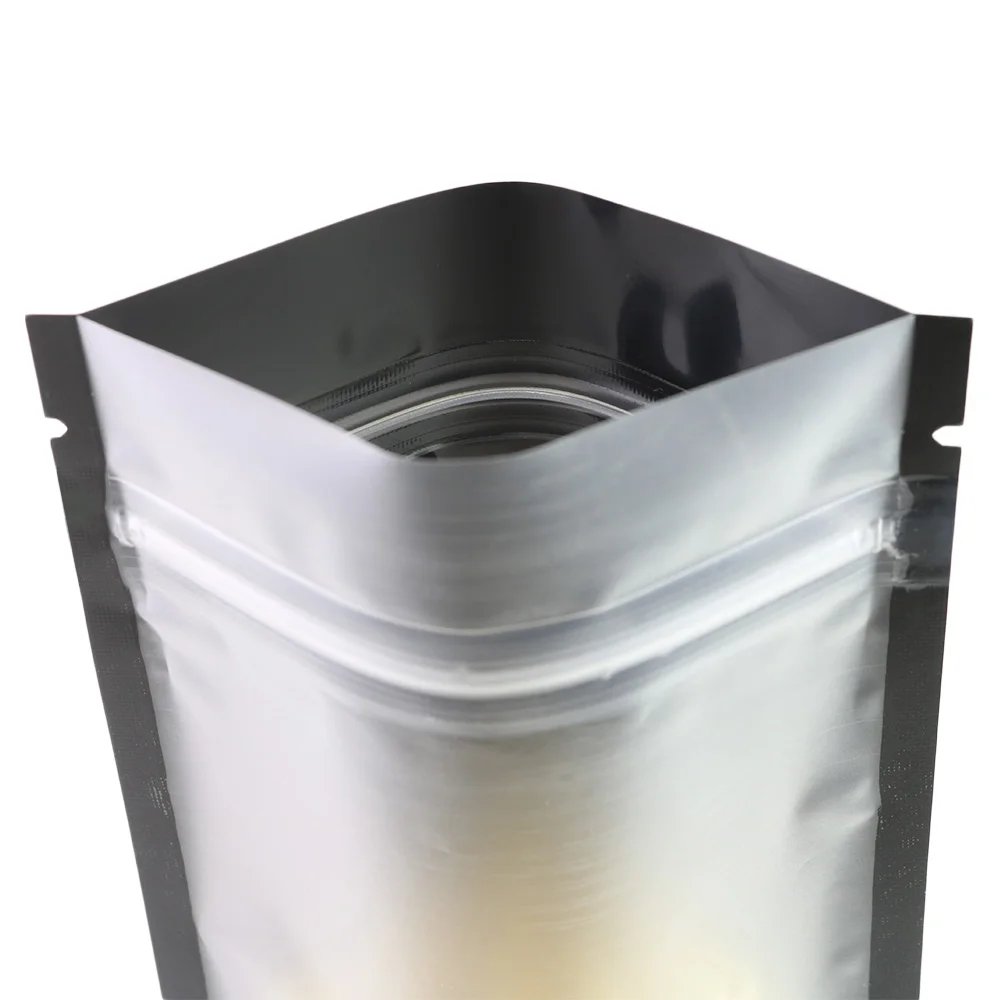 Matte Black Clear Front Zip Lock Stand Up Pouches, Coffee Bean Packaging, Kitchen Storage Bag, Eco-friendly Food Pouch, 100Pcs Matte Black Clear Front Zip Lock Stand Up Pouches, Coffee Bean Packaging, Kitchen Storage Bag, Eco-friendly Food Pouch, 100Pcs