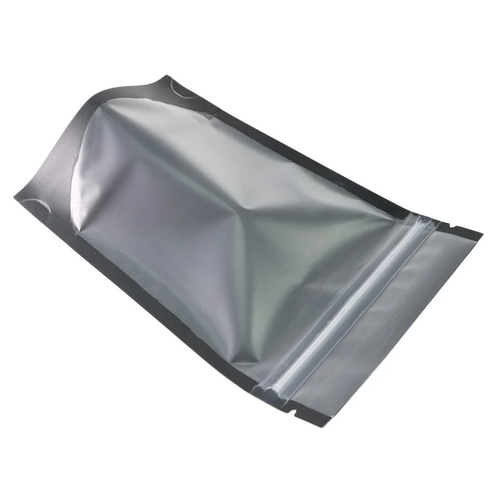 Matte Black Clear Front Zip Lock Stand Up Pouches, Coffee Bean Packaging, Kitchen Storage Bag, Eco-friendly Food Pouch, 100Pcs Matte Black Clear Front Zip Lock Stand Up Pouches, Coffee Bean Packaging, Kitchen Storage Bag, Eco-friendly Food Pouch, 100Pcs