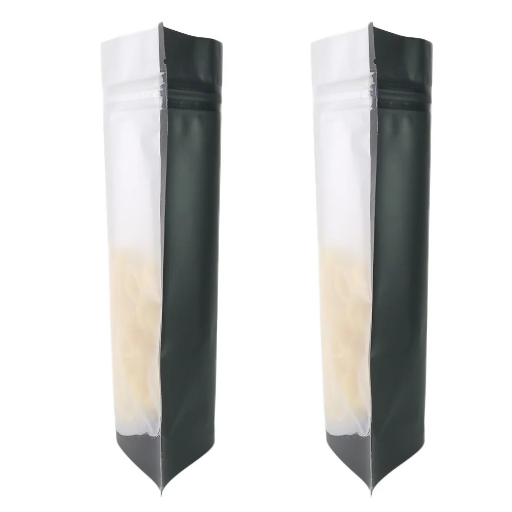 Matte Black Clear Front Zip Lock Stand Up Pouches, Coffee Bean Packaging, Kitchen Storage Bag, Eco-friendly Food Pouch, 100Pcs Matte Black Clear Front Zip Lock Stand Up Pouches, Coffee Bean Packaging, Kitchen Storage Bag, Eco-friendly Food Pouch, 100Pcs