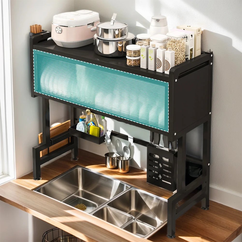 Kitchen Over The Sink Dish Drying Rack Countertop Sink Shelf Bowl Draining Rack Multi-Functional Kitchen Storage Rack Drainers