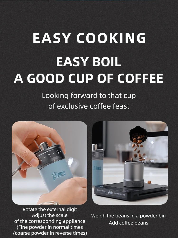 Bincoo Manual Coffee Grinder&ndash; Portable with Carry Bag External Grind Ideal for Home,Travel Adjustment Hander Grinder