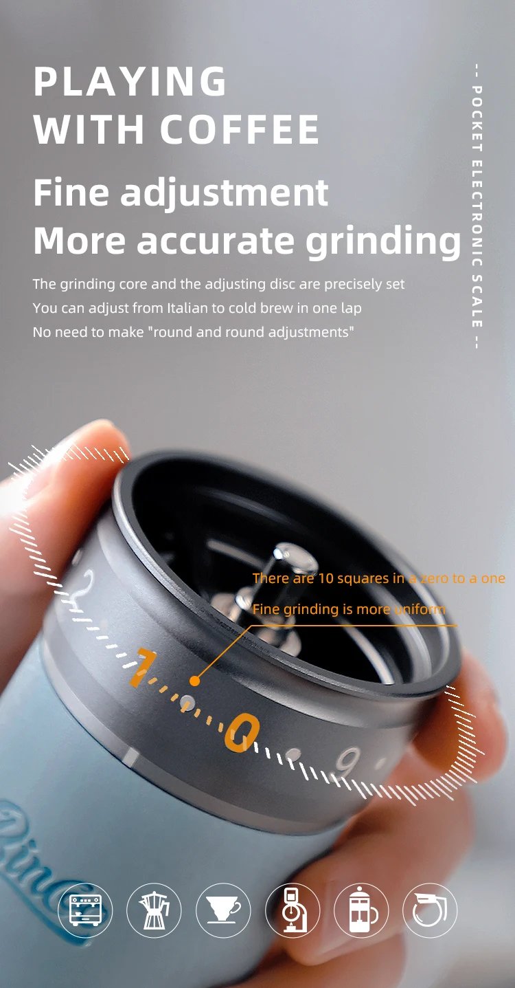 Bincoo Manual Coffee Grinder&ndash; Portable with Carry Bag External Grind Ideal for Home,Travel Adjustment Hander Grinder